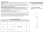 Safavieh Lighting CHARLSON TBL4126A Quick Start Manual preview