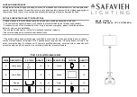 Safavieh Lighting ELISA LIT4346A Manual предпросмотр