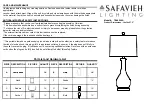 Safavieh Lighting FINNLEY TBL4206A Quick Start Manual preview