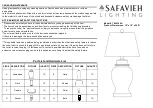 Safavieh Lighting HANA TBL4160A Manual preview