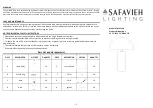Safavieh Lighting IRIA TBL4319A Manual preview