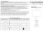 Safavieh Lighting JARETH TBL4183A Manual preview