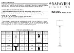 Safavieh Lighting LIT4335A Quick Start Manual preview