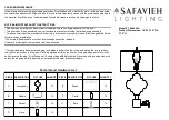 Safavieh Lighting MARINA TBL4005A Manual preview