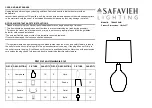 Предварительный просмотр 1 страницы Safavieh Lighting NADINE TBL4259A Manual