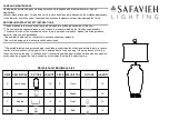 Safavieh Lighting PAIGE LIT4023A Manual preview