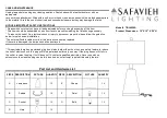 Предварительный просмотр 1 страницы Safavieh Lighting PENLA TBL4226A Manual