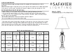 Safavieh Lighting SABRINA LIT4031A Manual preview