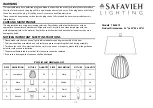 Preview for 1 page of Safavieh Lighting Seine Manual