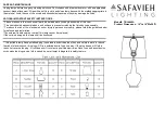 Предварительный просмотр 1 страницы Safavieh Lighting SELMI TBL4440A Manual