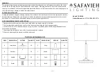 Preview for 1 page of Safavieh Lighting TAREN TBL4228A Manual