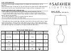 Preview for 1 page of Safavieh Lighting TBL4052 Quick Start Manual