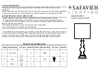 Safavieh Lighting TBL4083A Quick Start Manual предпросмотр