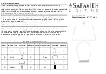 Предварительный просмотр 1 страницы Safavieh Lighting TBL4146A Quick Start Manual