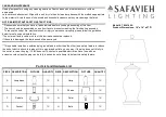 Safavieh Lighting TBL4149A Manual preview