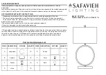 Safavieh Lighting TBL4190A Quick Start Manual preview