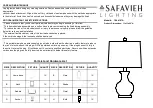 Предварительный просмотр 1 страницы Safavieh Lighting TBL4197A Quick Start Manual