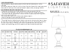 Safavieh Lighting TBL4216A Manual preview