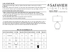 Safavieh Lighting TBL4350A Quick Start Manual preview