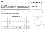 Safavieh Lighting TBL4382A Quick Start Manual preview