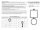 Safavieh Lighting TBL4441A Quick Start Manual preview