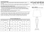 Safavieh Lighting TRENT TBL4205A Manual preview