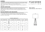 Preview for 1 page of Safavieh Lighting VERNELLE Manual