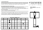 Safavieh ROZELLA TBL4006A Quick Start Manual предпросмотр