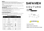 Preview for 1 page of Safavieh SFV4819 Manual