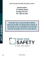 Предварительный просмотр 6 страницы Safe Fleet REAR VIEW SAFETY RVS-924718-CE Instruction Manual