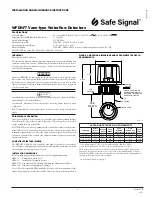 Safe Signal WFDNFT Installation And Maintenance Instructions preview
