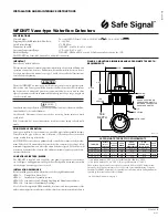 Preview for 1 page of Safe Signal WFDNFT Installation And Maintenance Instructions