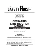 Preview for 1 page of Safety Hoist HD-400 Series Operating Instructions Manual