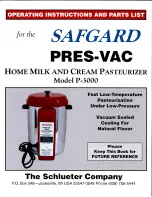 safgard Pres-vac P-3000 Operating Instructions Manual preview