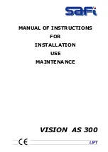 SAFI VISION AS 300 Manual Of Instructions For Installation Use Maintenance preview