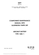Preview for 1 page of Saft 1606-1 Maintenance Manual