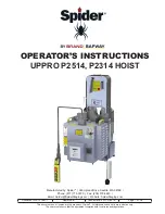 Предварительный просмотр 1 страницы SAFWAY Spider UPPRO P2314 Operator Instructions Manual