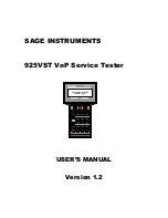 Sage 925VST User Manual предпросмотр