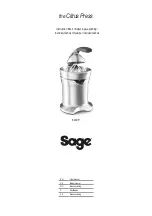 Sage Citrus Press 800CP Instruction Book предпросмотр