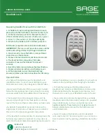 Sage Deadbolt Lock Troubleshooting Manual preview