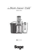 Sage Nutri Juicer Cold BJE430 User Manual preview