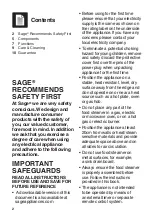 Preview for 2 page of Sage Steam Zone BFS800 Quick Manual