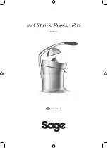 Preview for 1 page of Sage the Citrus Press Pro SCP800 User Manual