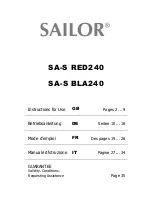 Preview for 1 page of Sailor SA-S BLA240 Instructions For Use Manual