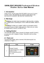 Preview for 1 page of Sainlogic WS0835 User Manual