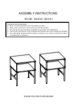 Preview for 1 page of Saint Birch BX8400 Assembly Instructions Manual