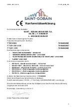 Preview for 2 page of SAINT-GOBAIN 70184602662 Operating Instructions Manual