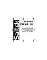 Saitek Hi-Speed USB 2.0 Hub User Manual preview