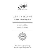 Preview for 2 page of Saje AROMA HAVEN JILLIAN HARRIS EDITION Manual