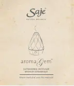 Preview for 1 page of Saje aromaGem Manual